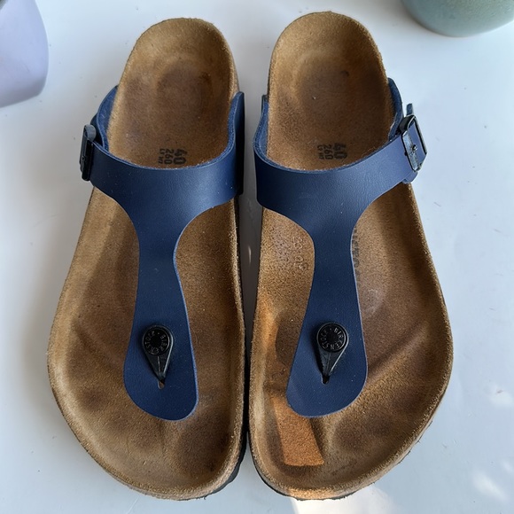 Birkenstock Gizeh Birko Flor Slide Sandal -Blue /Navy-Sz L 9-M 7 - Picture 6 of 15